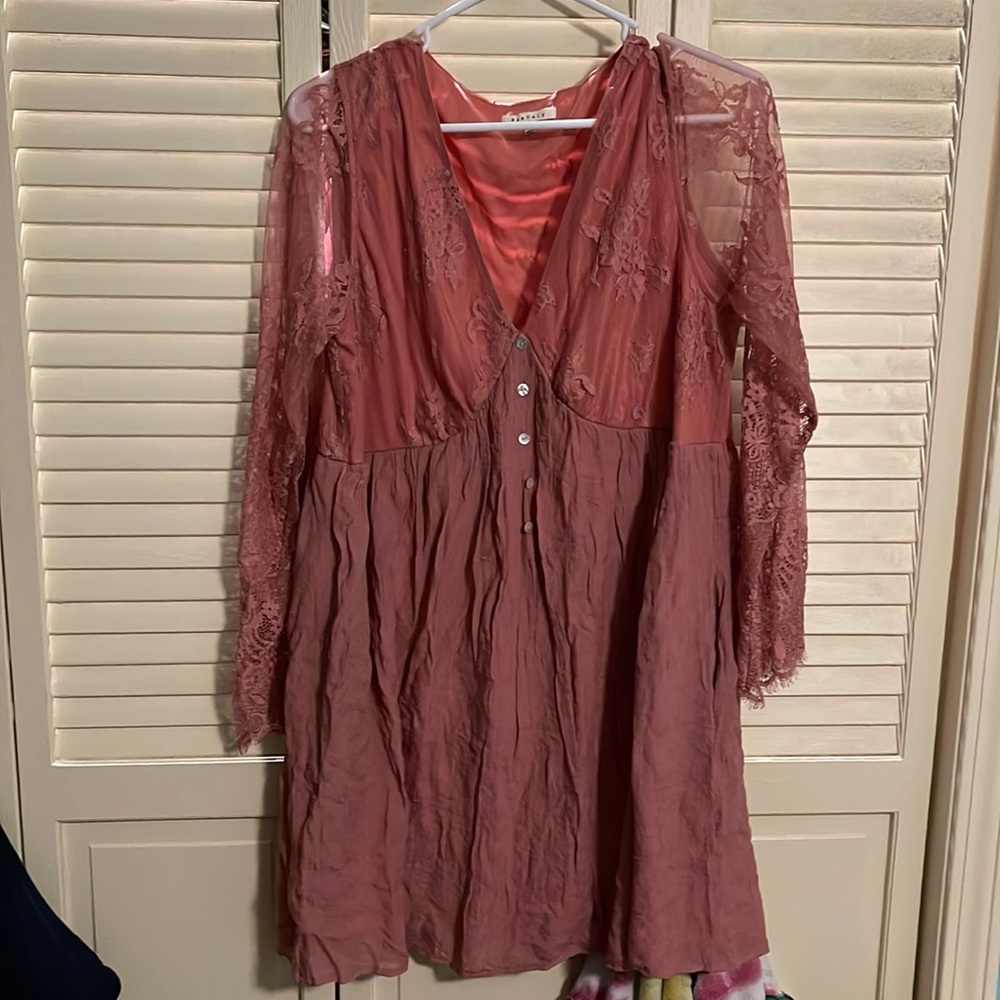 Pink flowy spring dress
